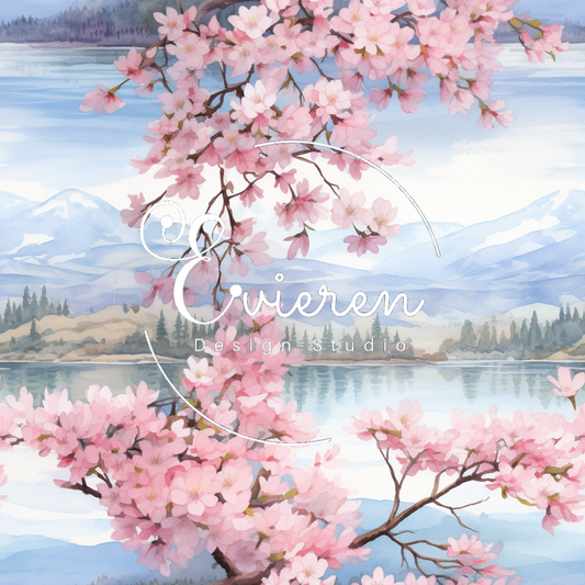 Watercolor Cherry Blossoms 1