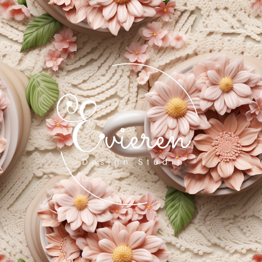 Teacup Flowers Seamless