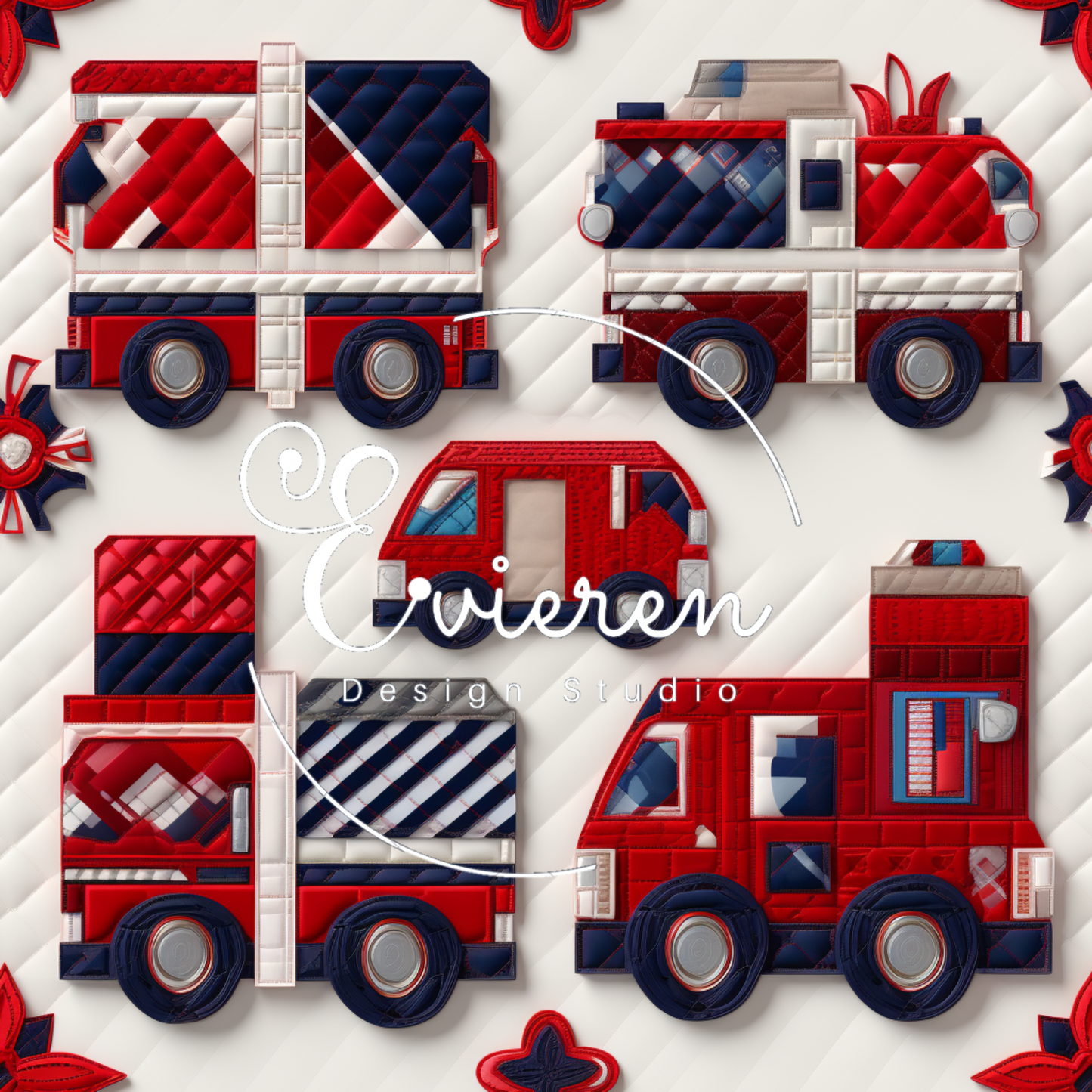 Quilted Firetrucks