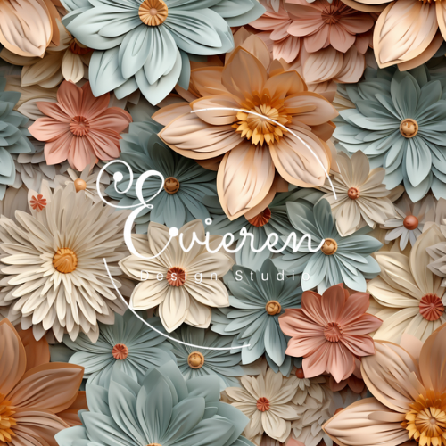 Muted Boho Floral seamless Pattern file