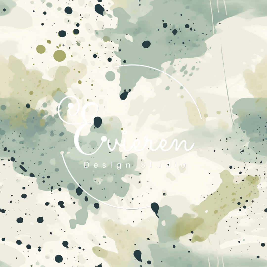 Neutral green paint splatter set of 4 Seamless files