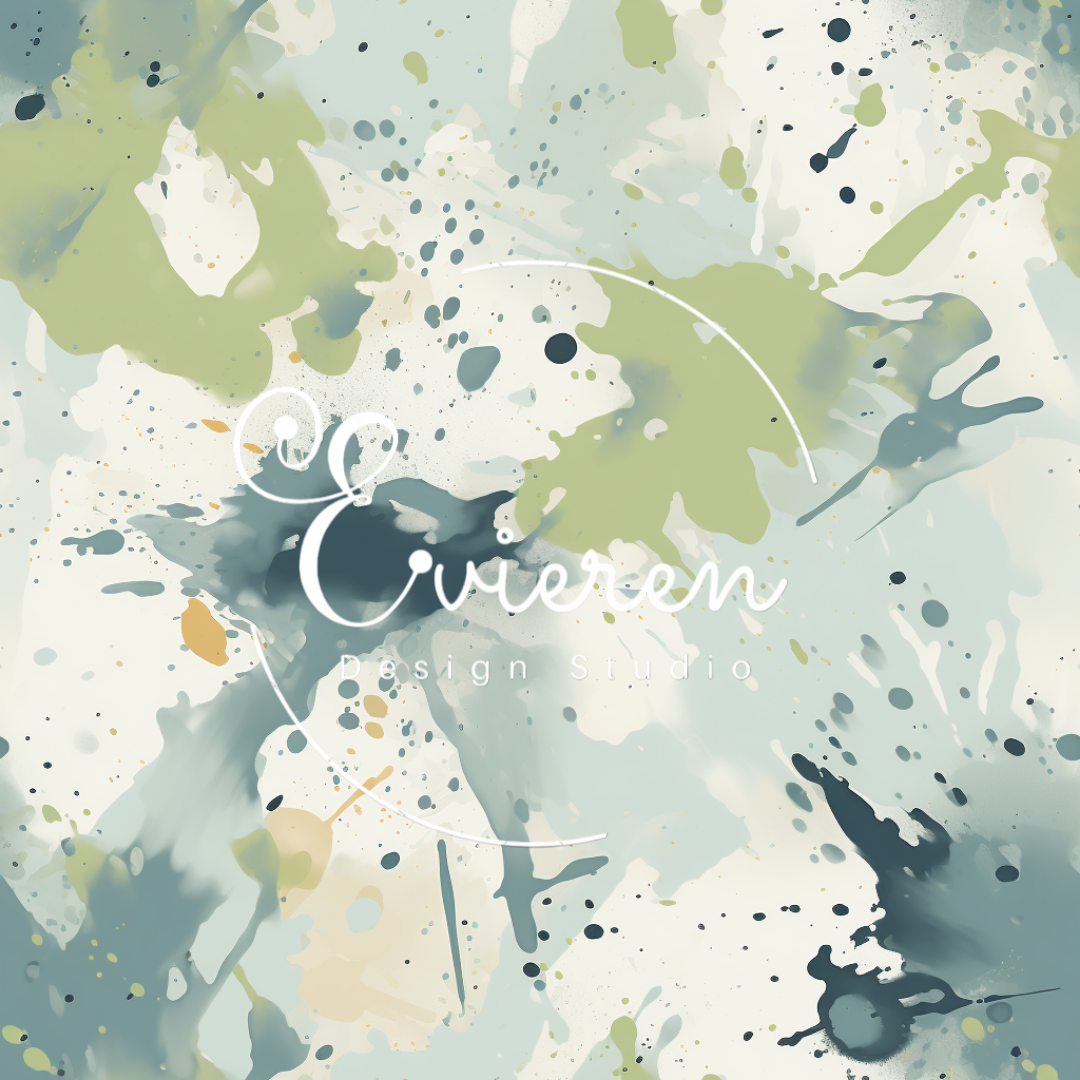 Neutral green paint splatter set of 4 Seamless files