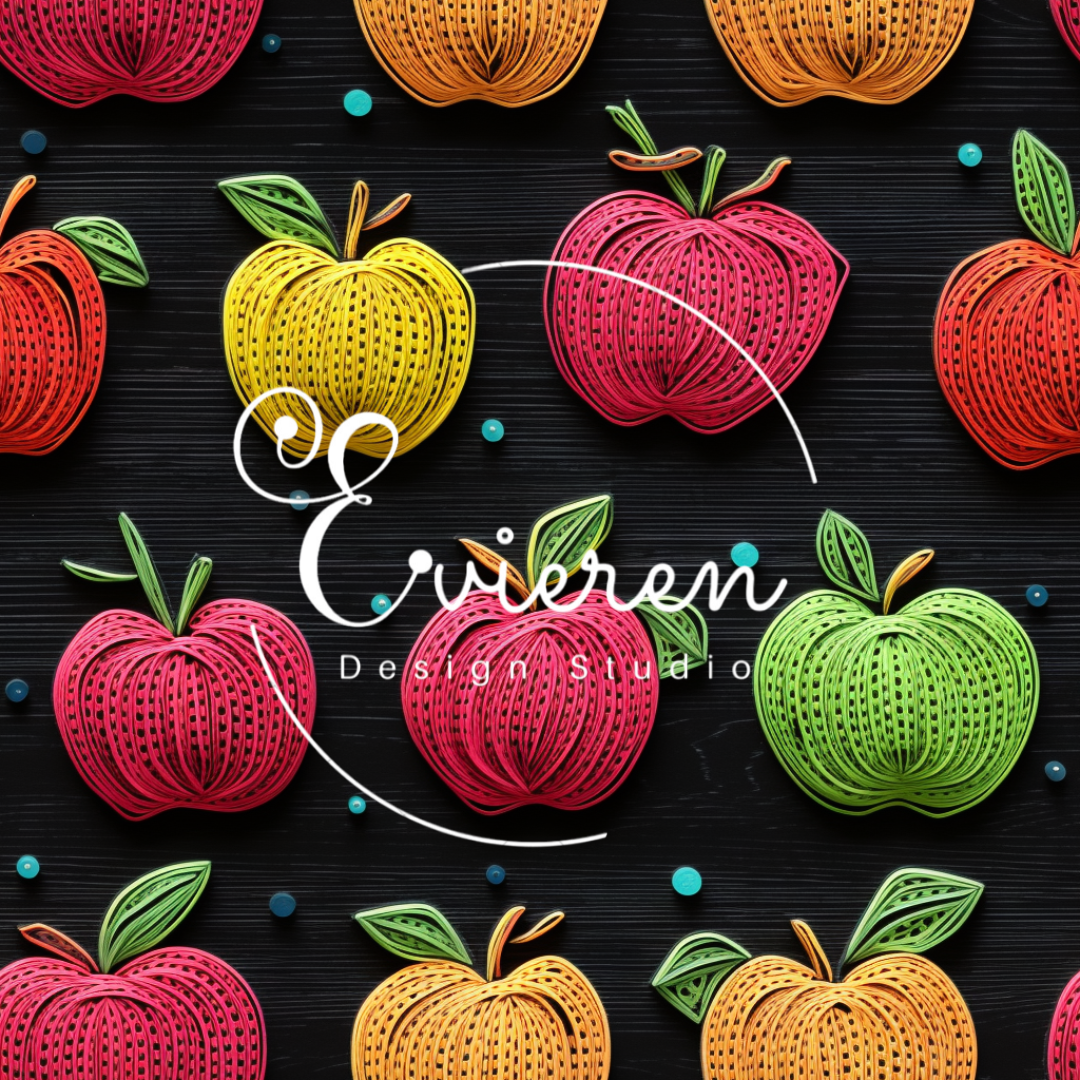 Embroidered Apple seamless Patterns file