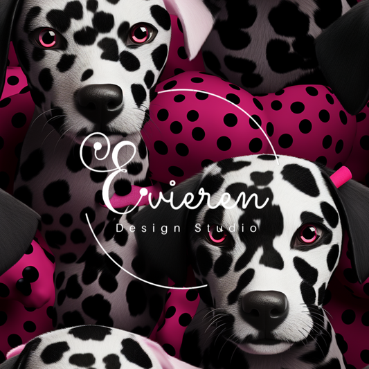 Pink eyed Dalmatian Seamless