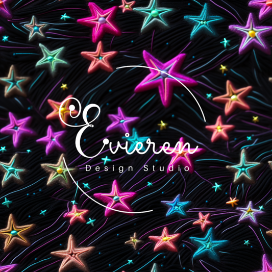 3D Neon Stars seamless