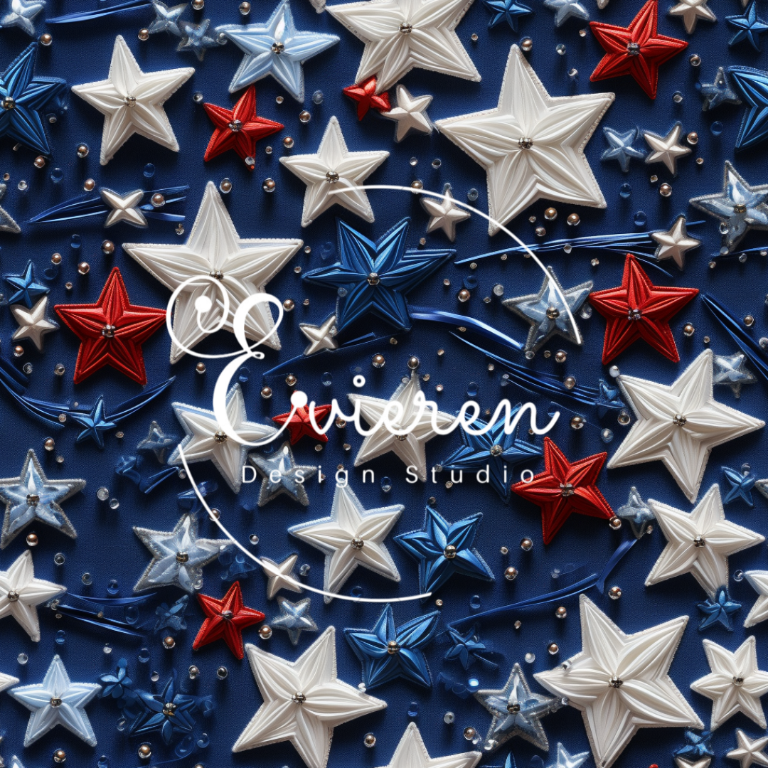 3D Patriotic Stars seamless