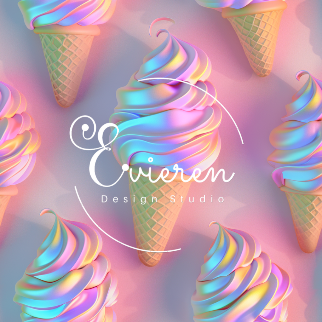 Disco iridescent ice cream  Seamless