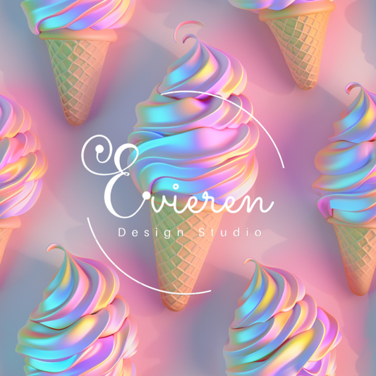 Disco iridescent ice cream  Seamless