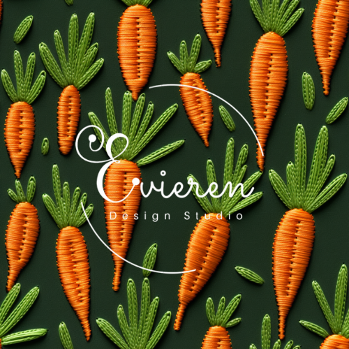 Embroidered Carrots Seamless