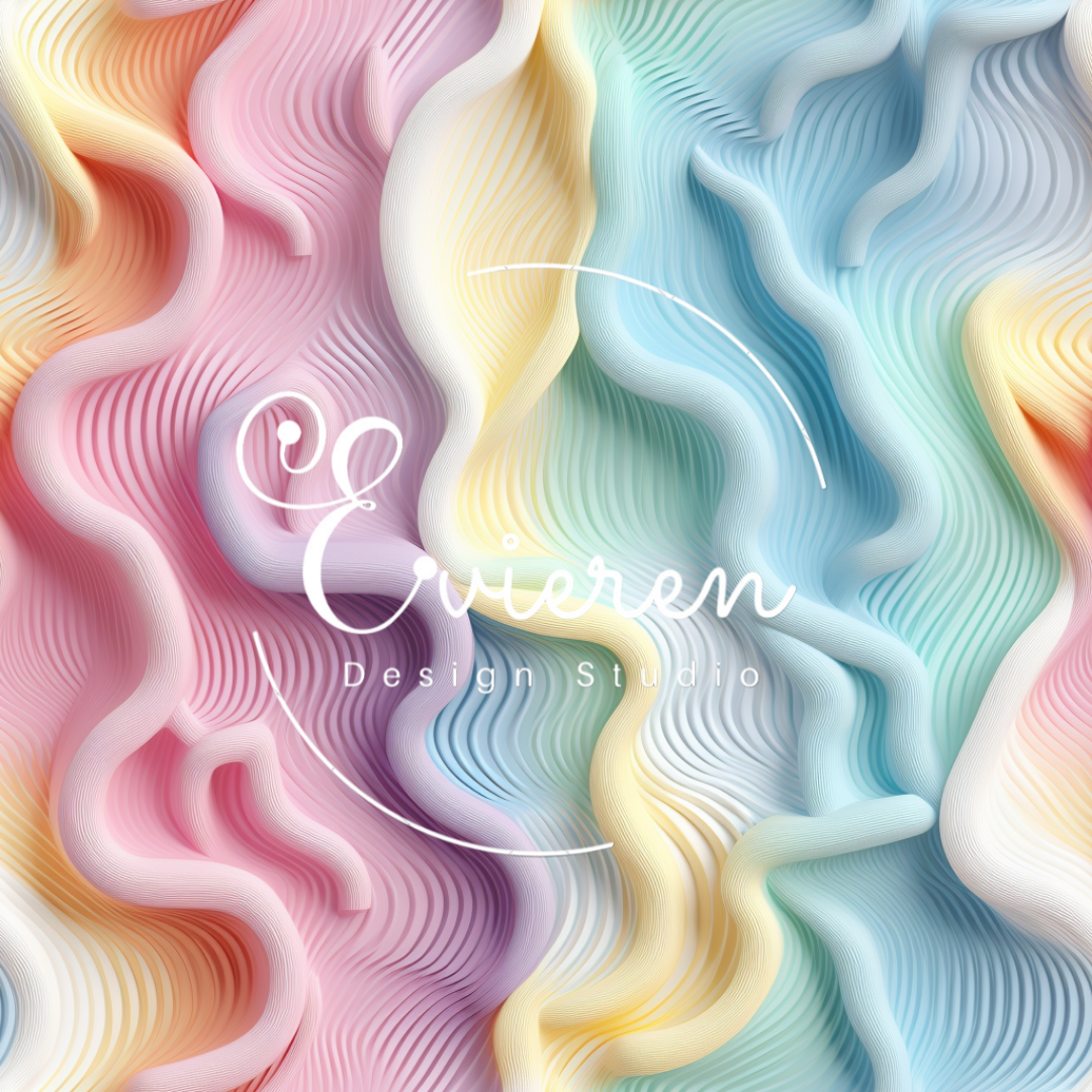 Pastel Rainbow wave Seamless