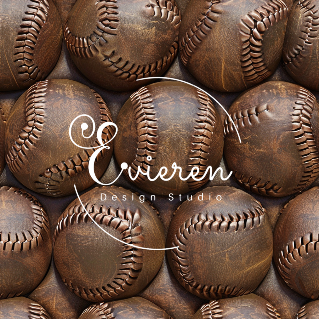 Brown leather old fashioned baseball Seamless