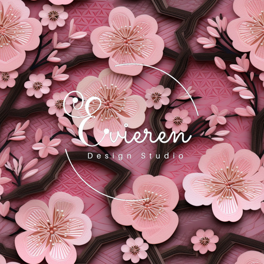 Mauve Background Cherry Blossoms