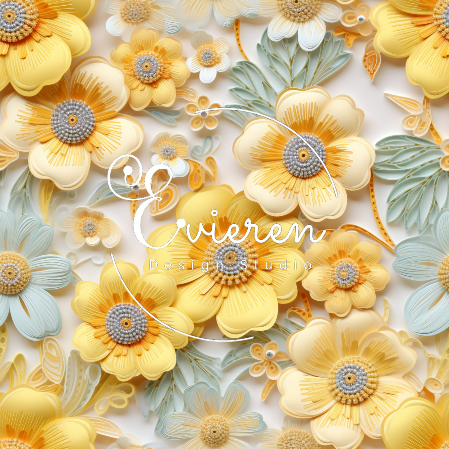 Pastel  Yellow Flower seamless 1