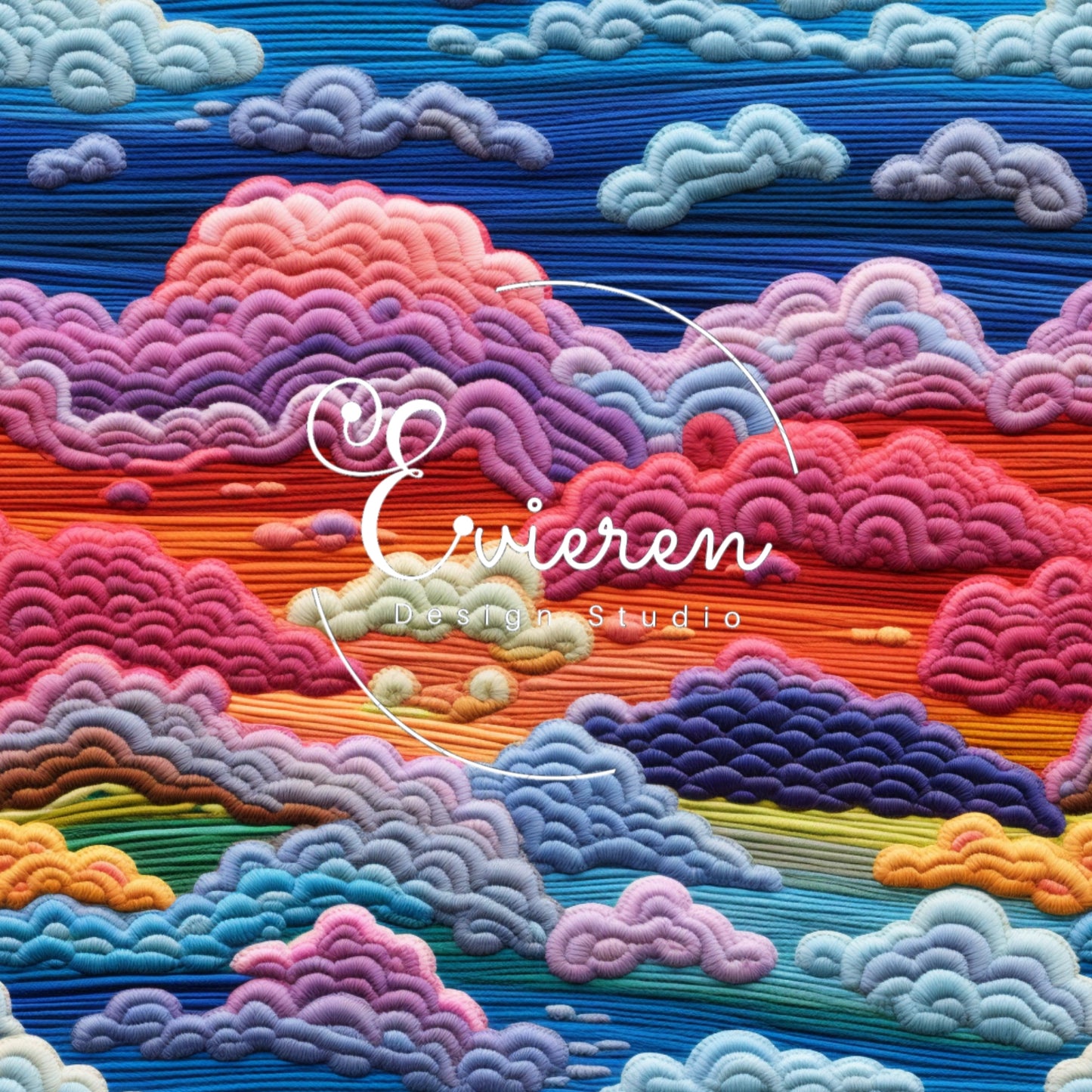 Rainbow Clouds Seamless