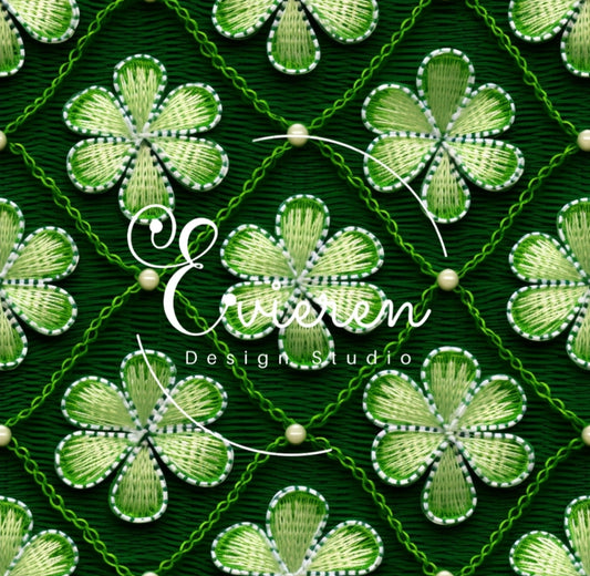 Embroidered St Patty's floral seamless Patterns file