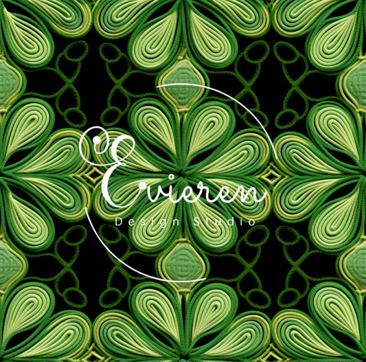 Embroidered Shamrock seamless Patterns file