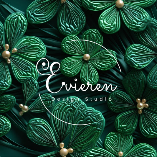 Elegant Embroidered Shamrock seamless Patterns file