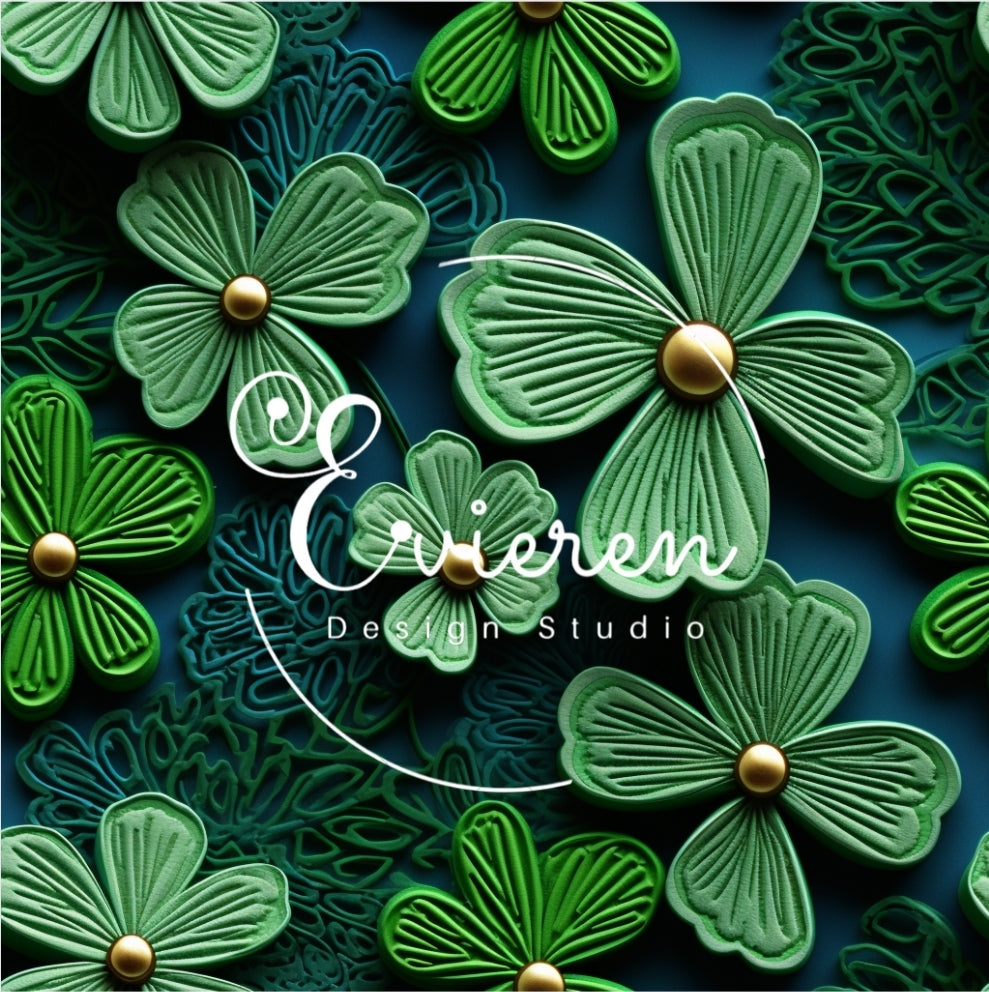 Embroidered Shamrock seamless Patterns file