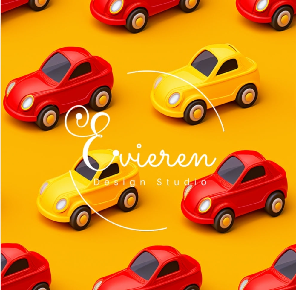 Yellow & Red 3D cars seamless