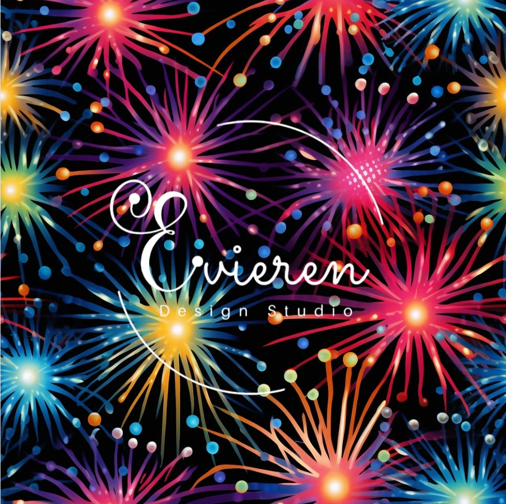 Dotted Neon Fireworks Seamless 2