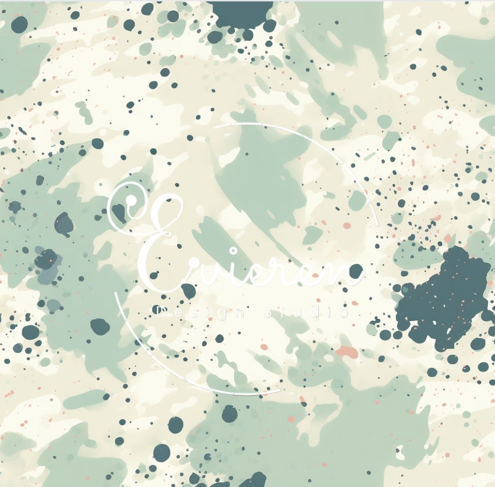 Neutral green paint splatter set of 4 Seamless files