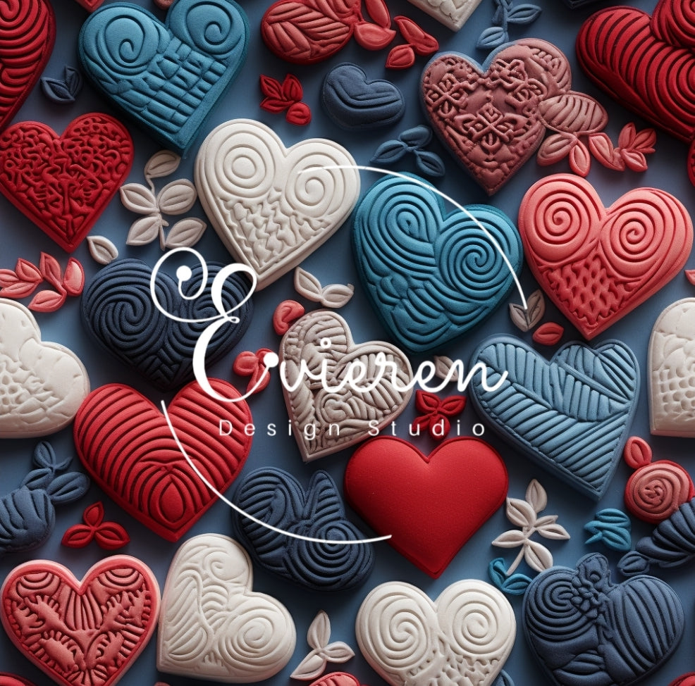 Red, White & blue hearts Seamless file