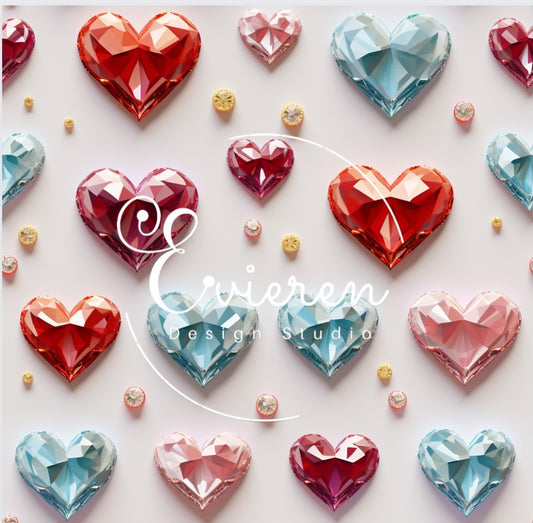 Heart shaped gems Seamless file