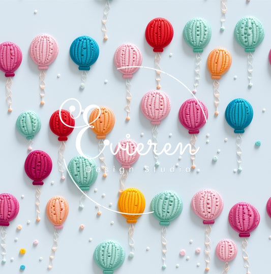 Embroidered Birthday Balloons seamless file