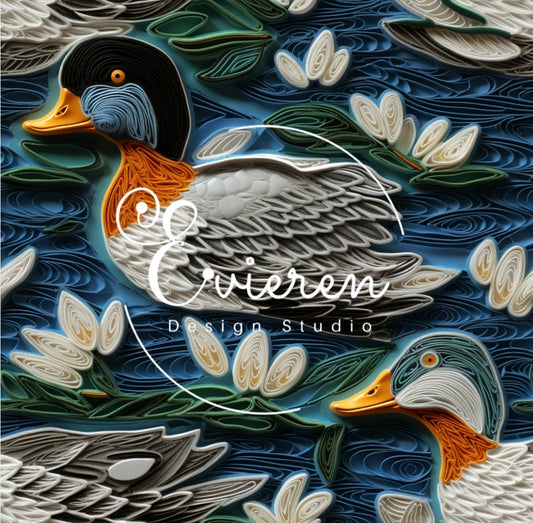 Quilted Mallard Ducks Seamless file