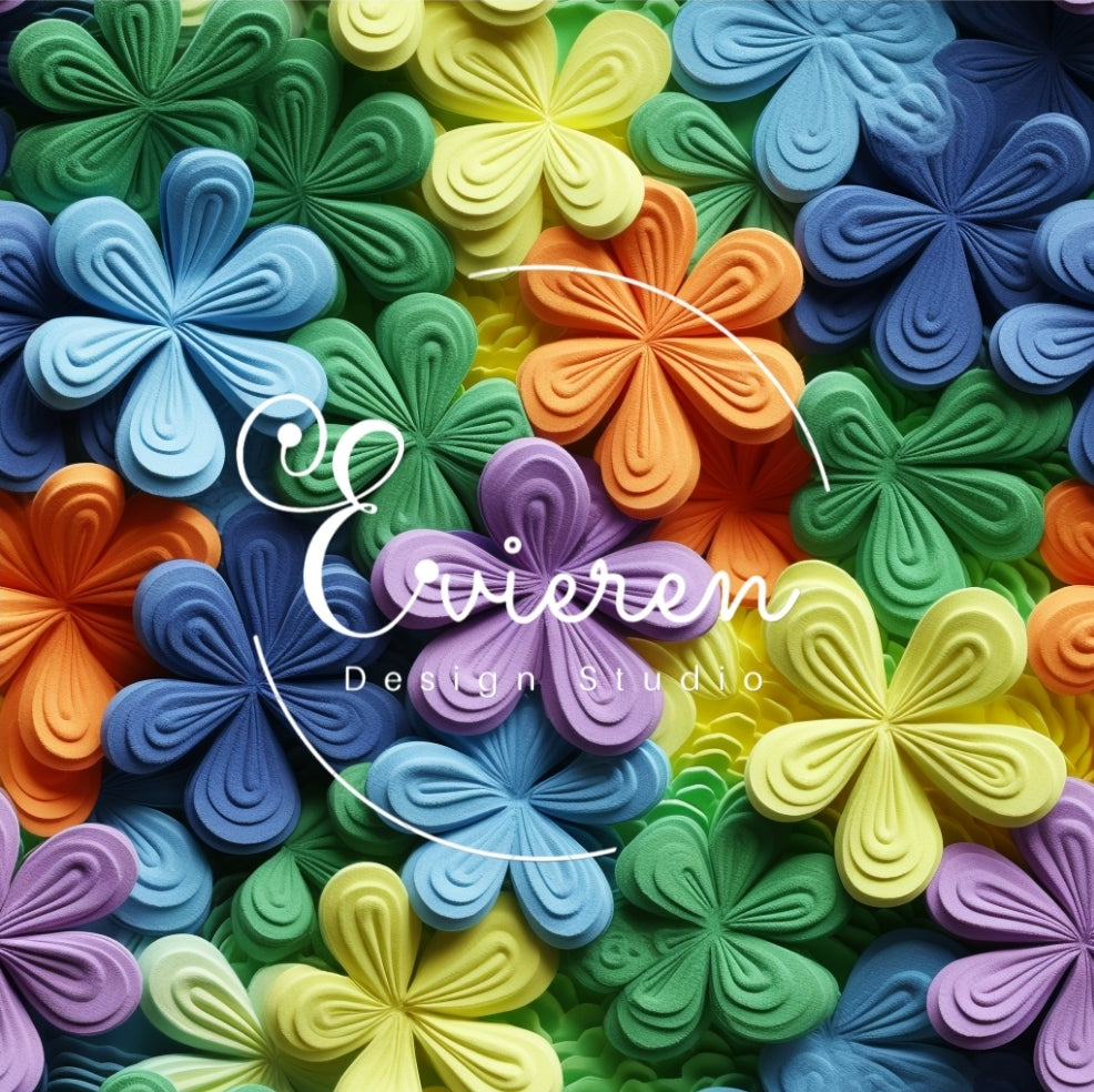 Rainbow Shamrock floral seamless Patterns file #4