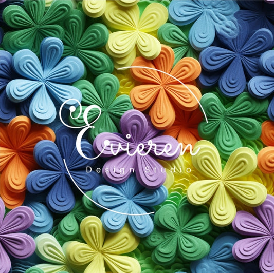 Rainbow Shamrock floral seamless Patterns file #4