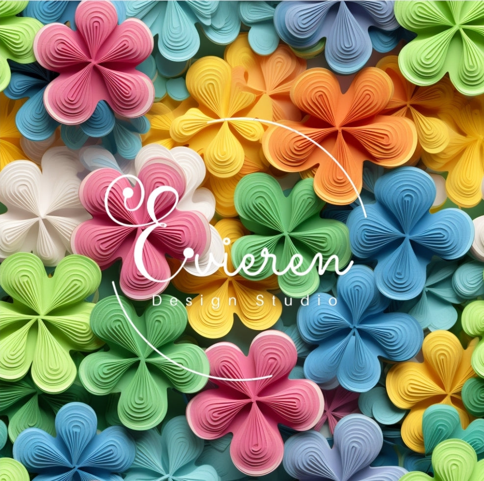 Rainbow Shamrock floral seamless Patterns file #3