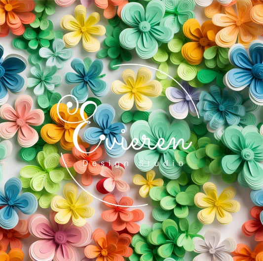 Rainbow Shamrock floral seamless Patterns file