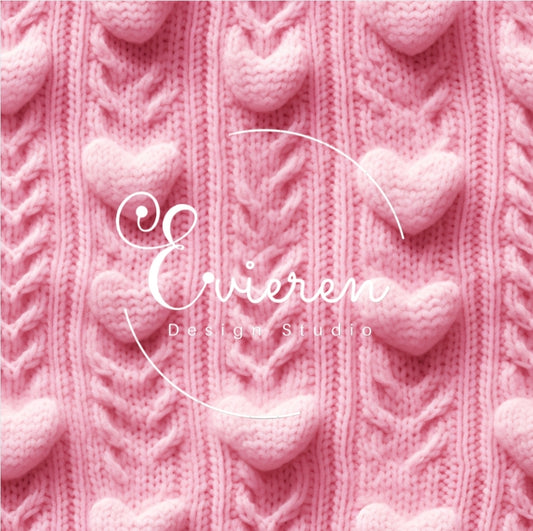 Knitted pink heart seamless