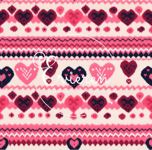 Pink & red heart Valentine sweater