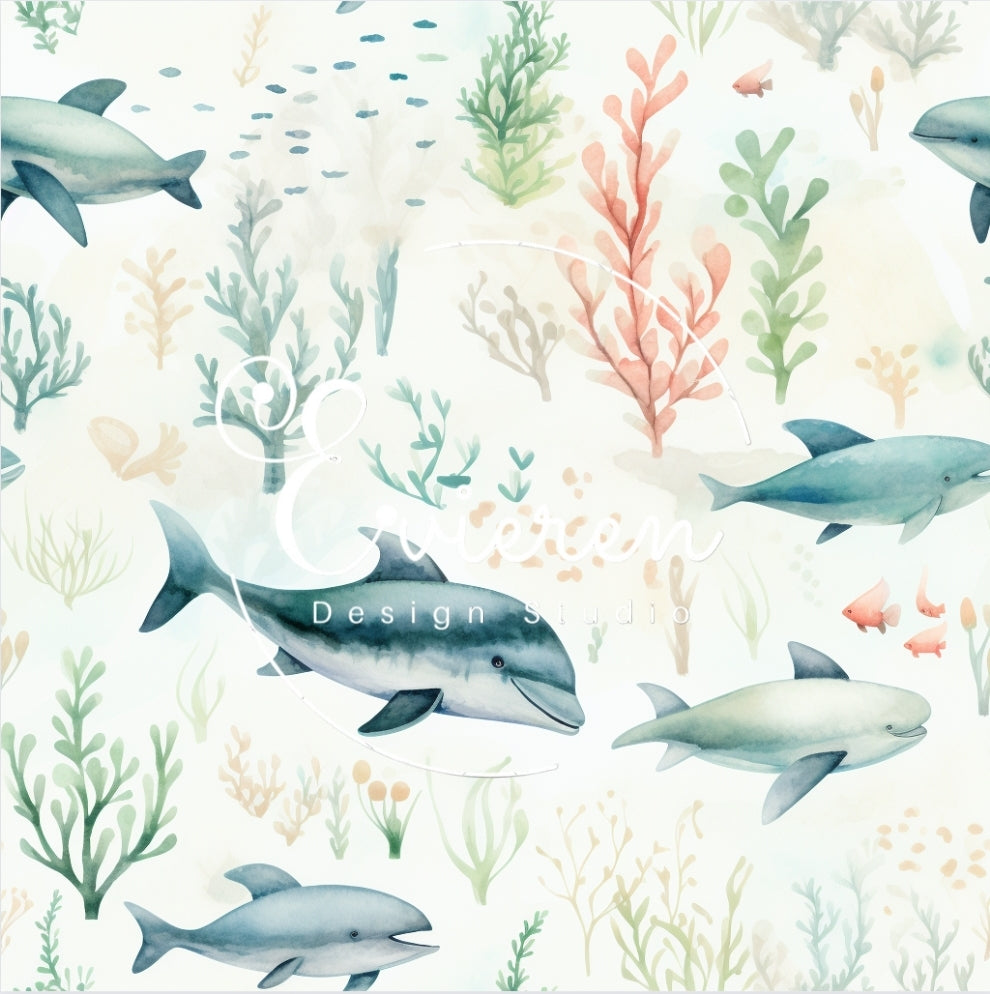 Watercolor Sea Creatures Seamless file