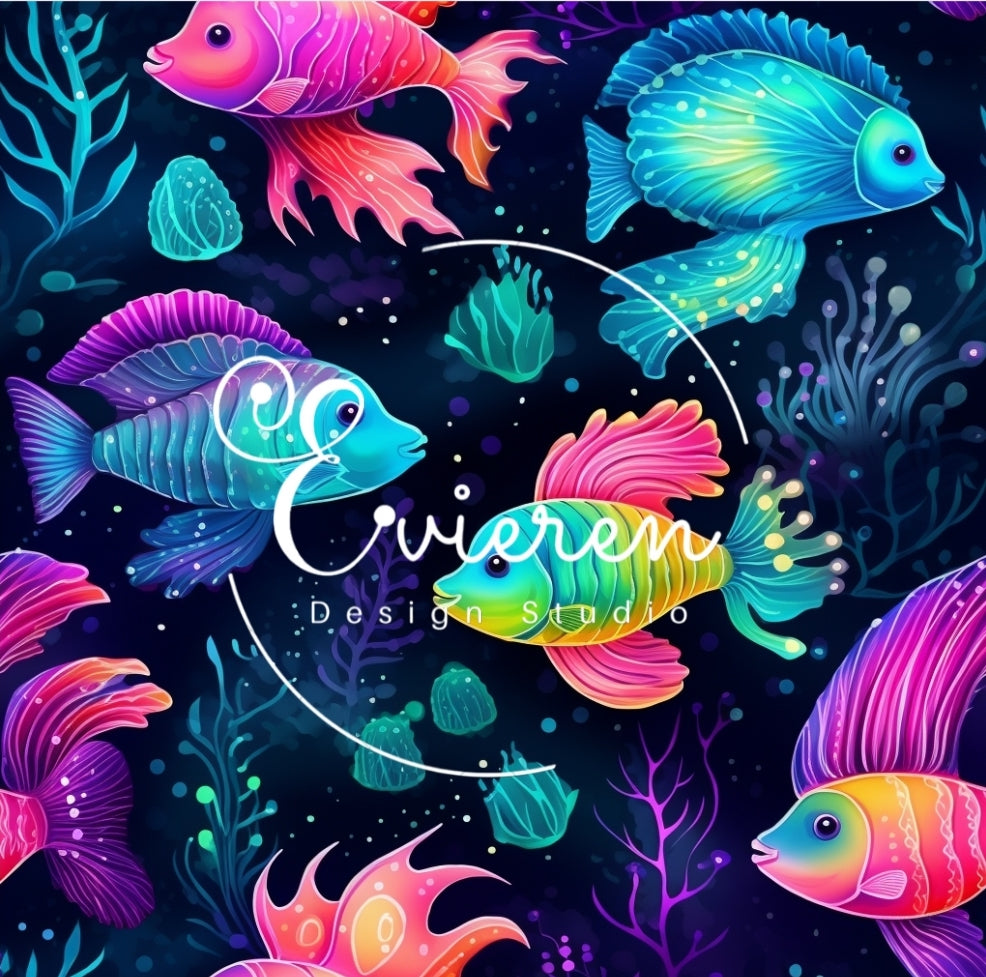 Neon Fish - Sea Creatures Seamless file