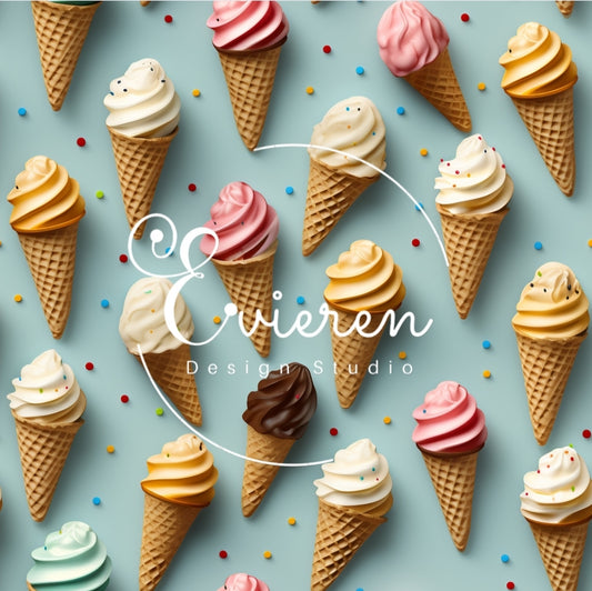 3D Ice cream cones seamless