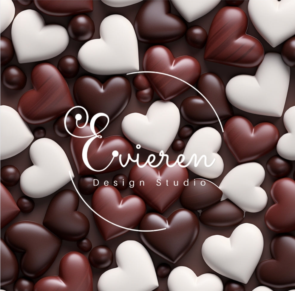 Chocolate mixed hearts seamless