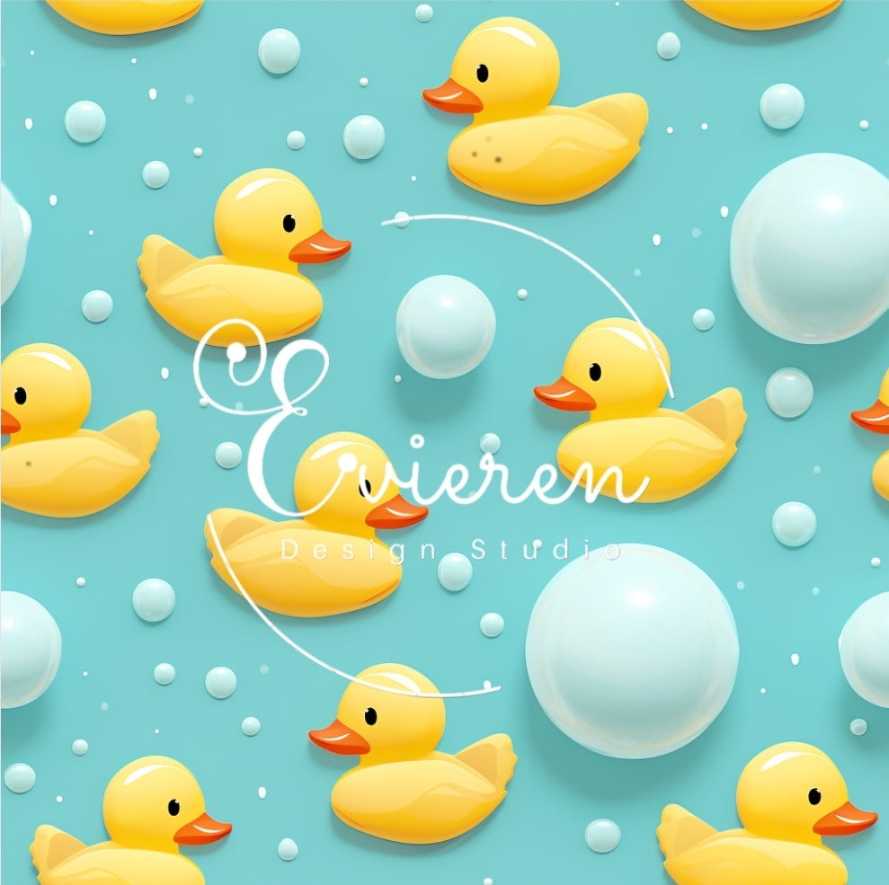 Rubber Duckies and Bubbles Seamless