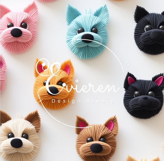 3D Colorful Puppies Seamless