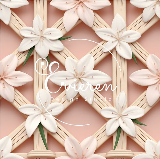 Blush Wooden Lillies Seamless