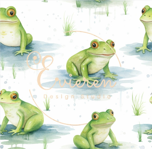 Watercolor Frog seamless