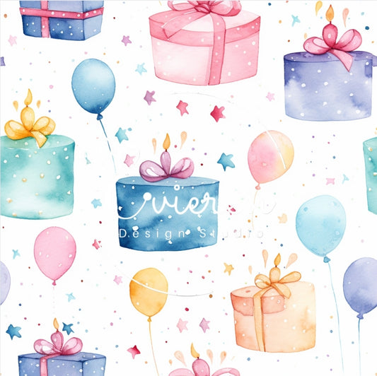 Birthday watercolor seamless