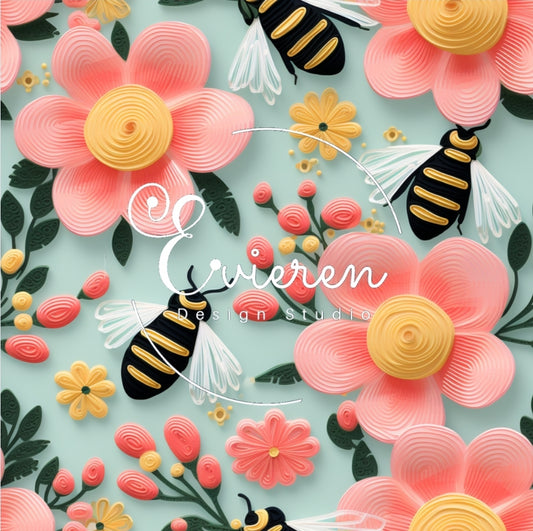 Teal and Pink Bumblebees