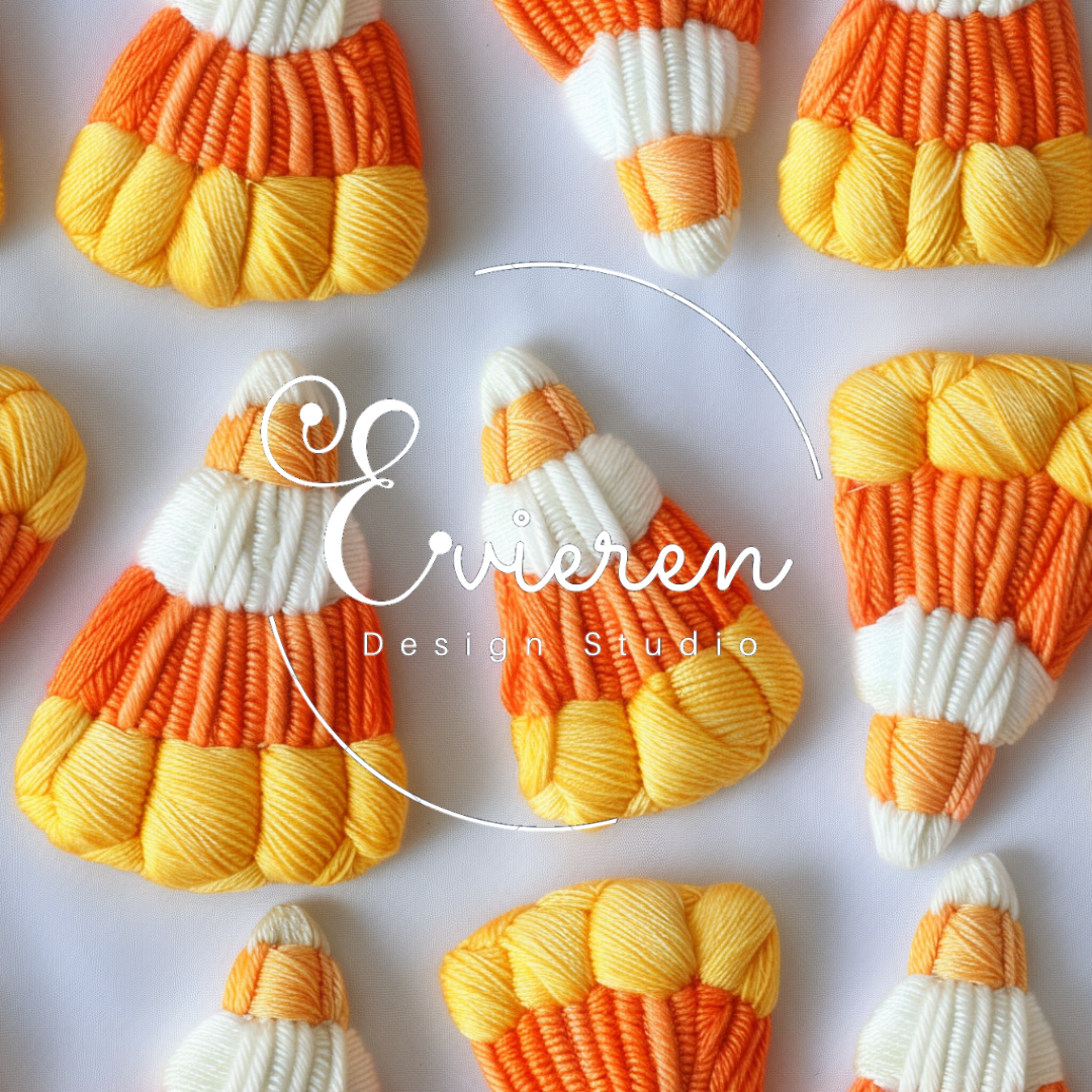 Embroidery candy corn