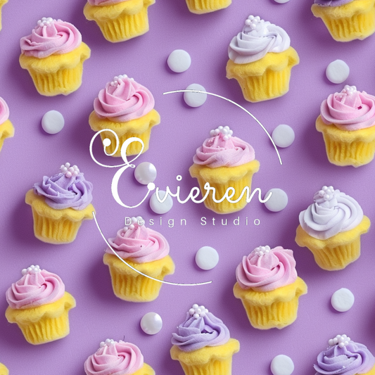 Mini purple cupcakes