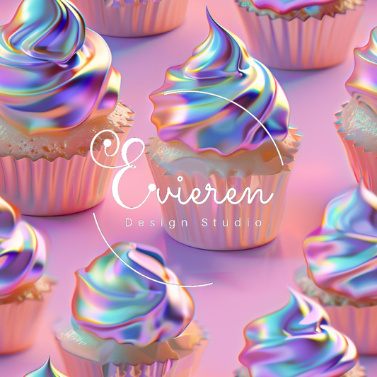 Pink iridescent cupcakes