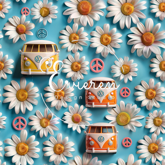 White daisies and VW vans